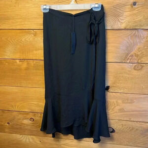 Krisa by revolve womens wrap asymmetrical skirt XS oversized black midi‎ event